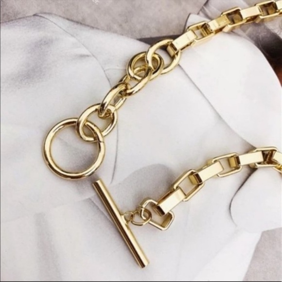 NEW GOLD CHUNKY CHAIN NECKLACE - Picture 2 of 4